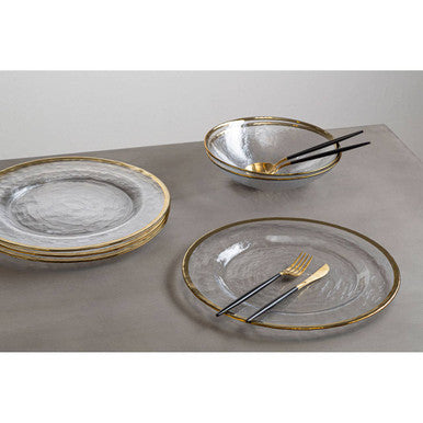 Ida Glass Charger Plate With Gold Rim