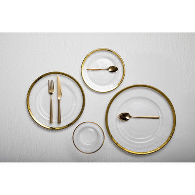 Ida Glass Charger Plate With Gold Rim