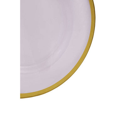 Ida Glass Charger Plate With Gold Rim