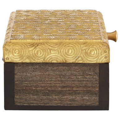 Bowerbird Gold Disc Design Small Trinket Box