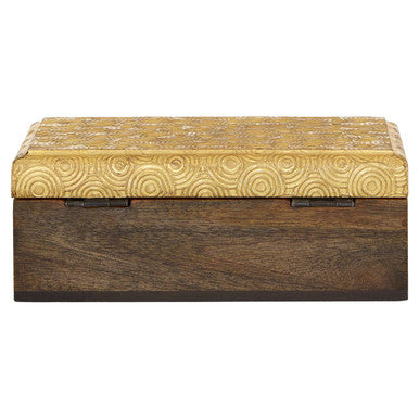 Bowerbird Gold Disc Design Small Trinket Box