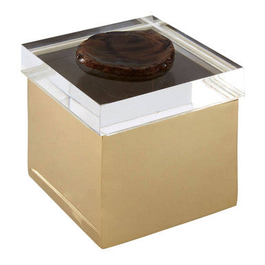 Bowerbird Black Agate Small Trinket Box