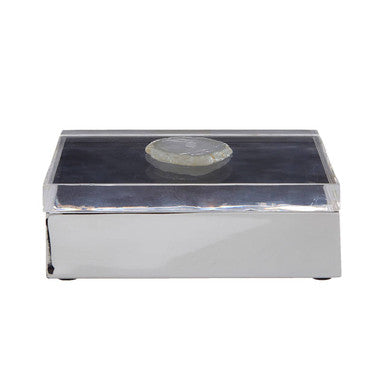 Bowerbird White Agate Large Trinket Box