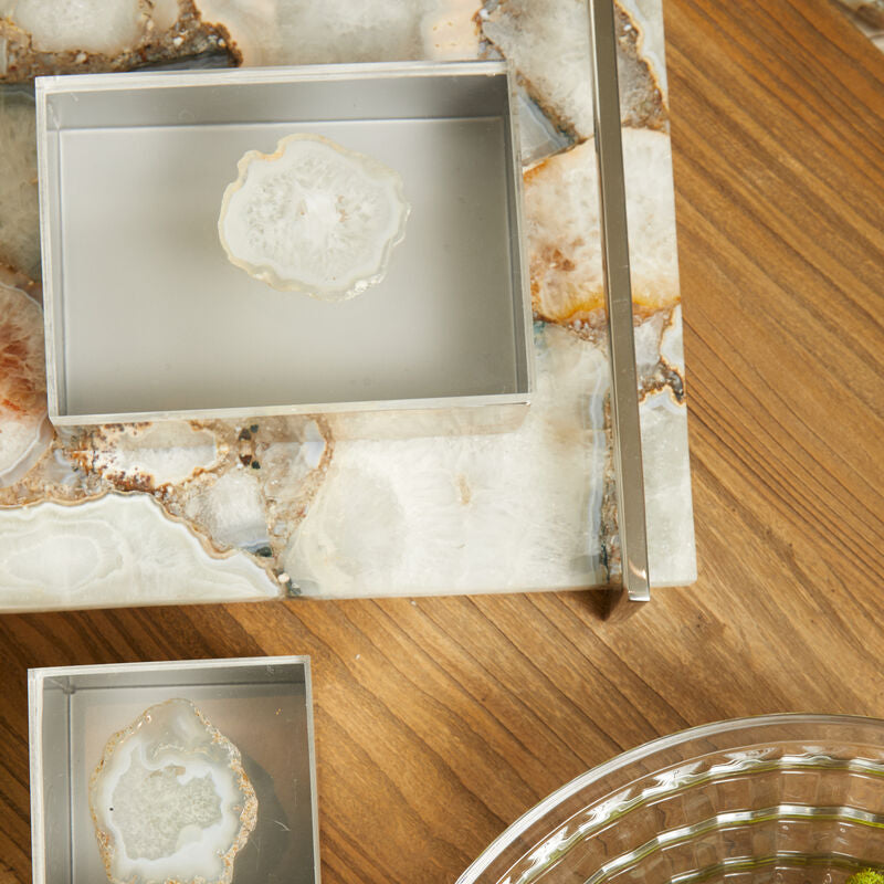 Bowerbird White Agate Large Trinket Box - image 2