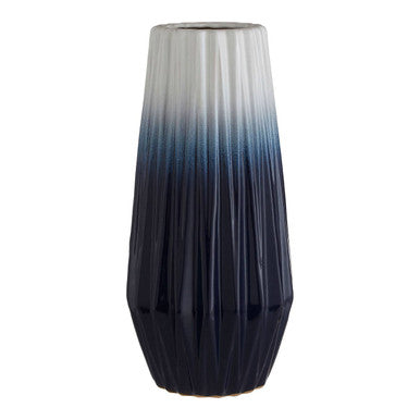 Gradient blue to black vase on a white background