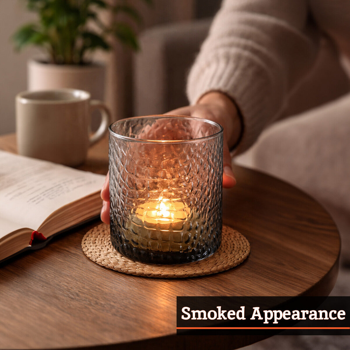 Daintree Smoked Glass Tealight Holder - image 3