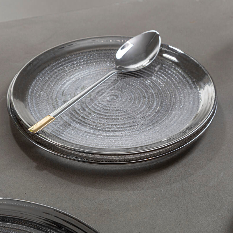 Ida Embossed Glass With Silver Rim Charger Plate - image 2