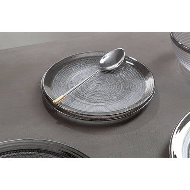 Ida 33Cm Embossed Charger Plate With Silver Rim
