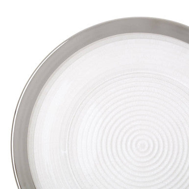 Ida 33Cm Embossed Charger Plate With Silver Rim