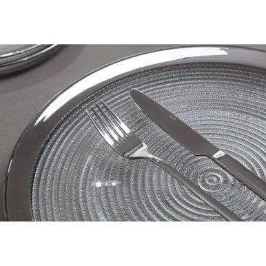 Ida 21Cm Embossed Side Plate With Silver Rim