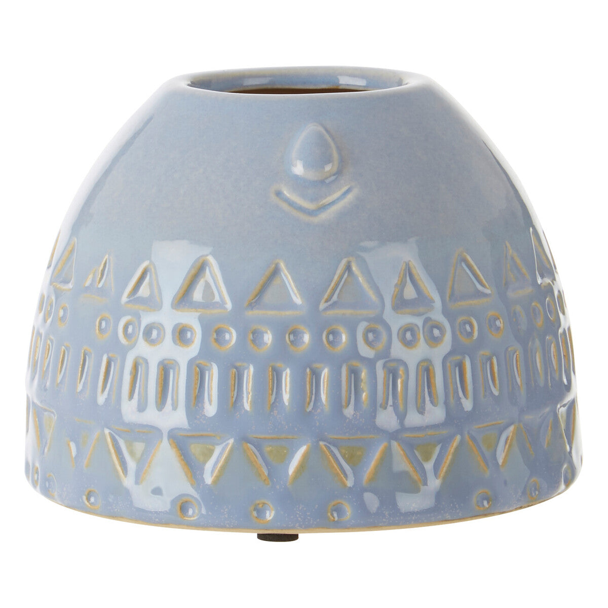 Ceramic diffuser with geometric patterns on a white background