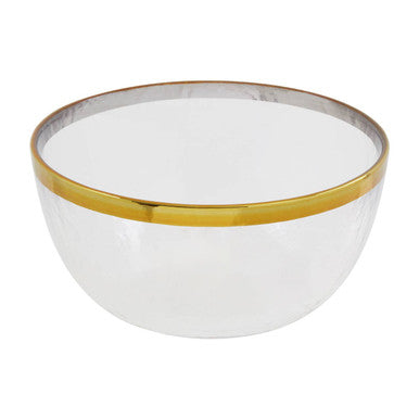 Ida Textured Glass Bowl With Gold Rim - image 3