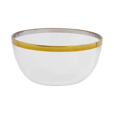 Ida Textured Glass Bowl With Gold Rim - image 1