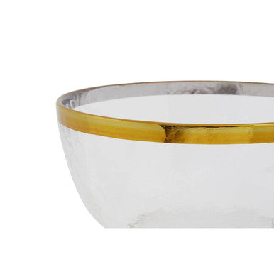 Ida Textured Glass Bowl With Gold Rim - image 5