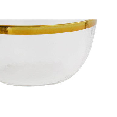 Ida Textured Glass Bowl With Gold Rim - image 6