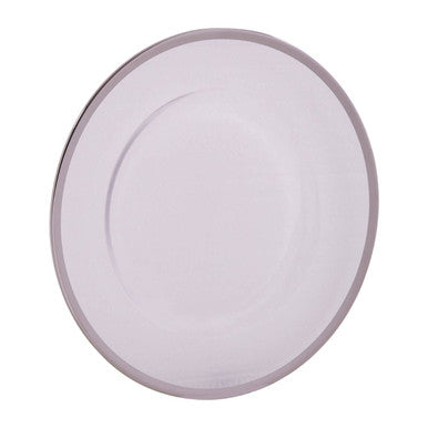 Ida Glass Charger Plate With Silver Rim - image 3