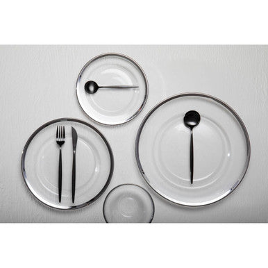 Ida 21Cm Plain Side Plate With Silver Rim