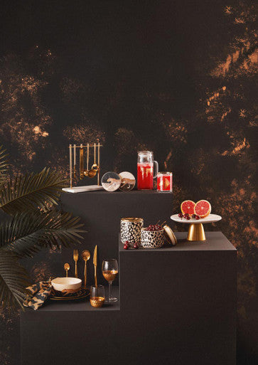 Ida Black Glass Side Plate with Gold Rim - image 3