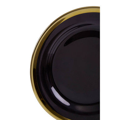 Ida Black Glass Side Plate with Gold Rim - image 9