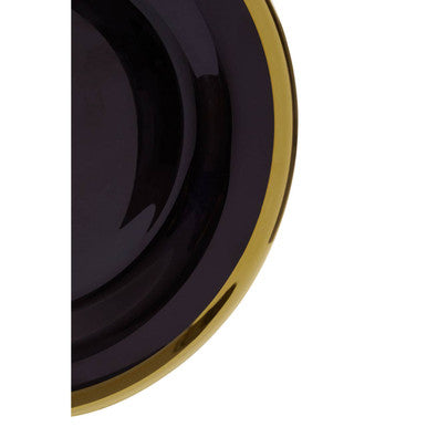 Ida Black Glass Side Plate with Gold Rim - image 10