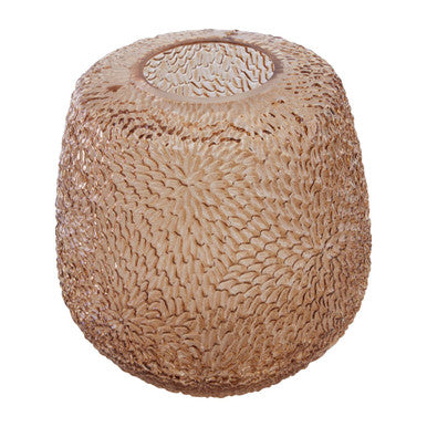 Colbie Medium Embossed Amber Glass Vase