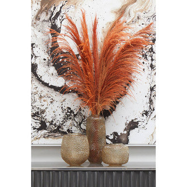 Colbie Large Embossed Amber Glass Vase