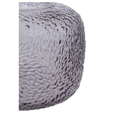 Colbie Small Embossed Grey Glass Vase