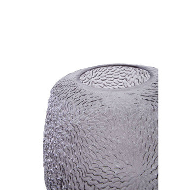 Colbie Medium Embossed Grey Glass Vase