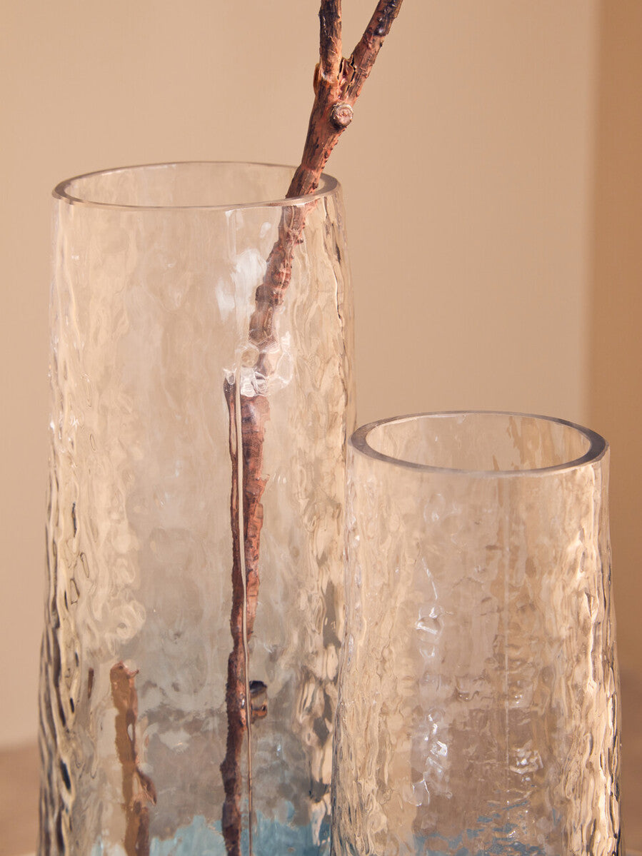 Brock large blue glass vase