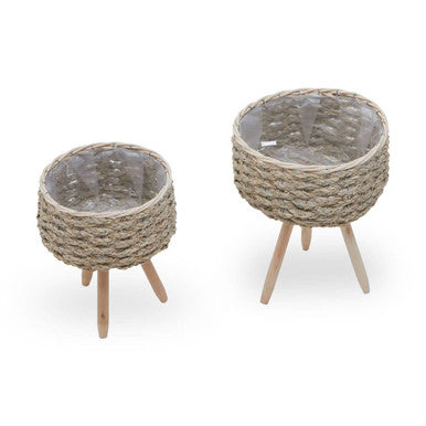 Lentigo Set Of Two Natural Planters