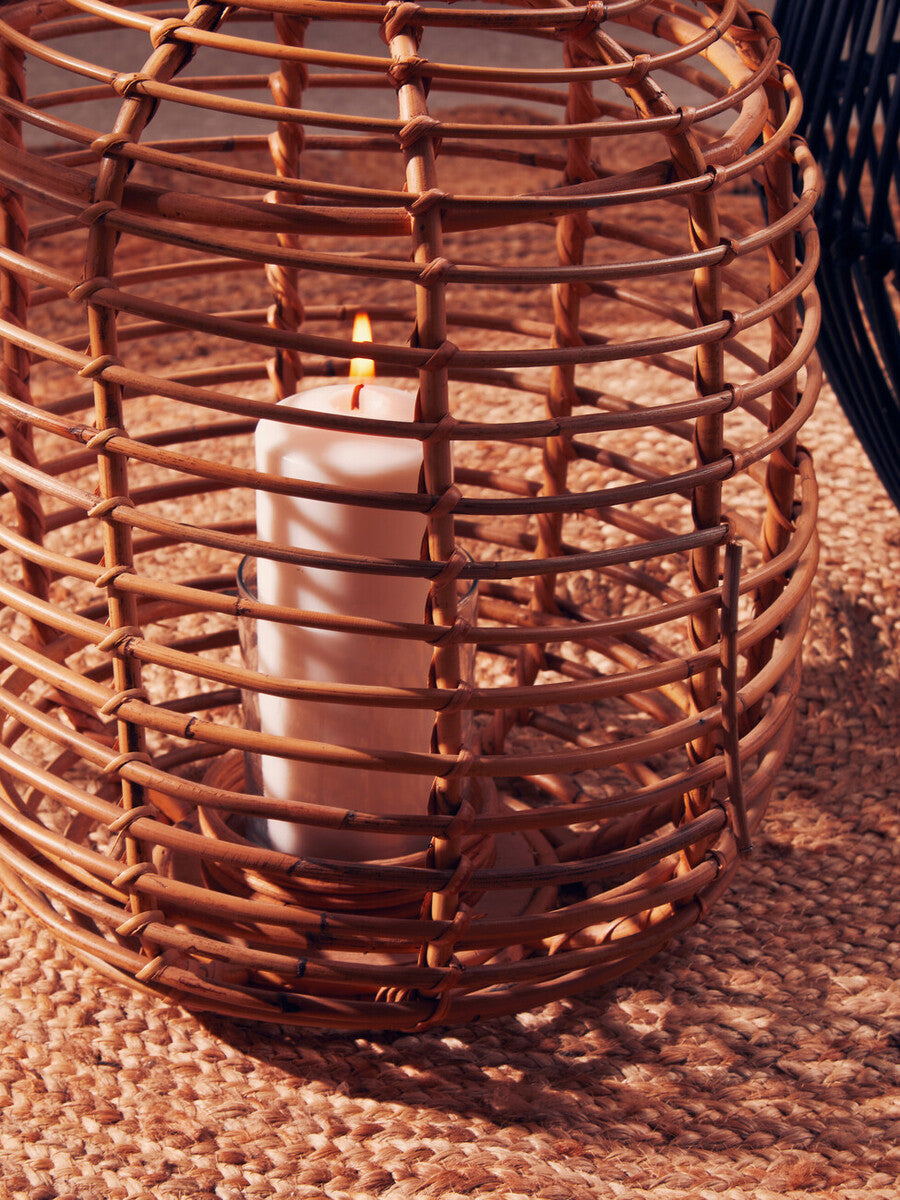 Mataram Tall Natural Rattan Lantern