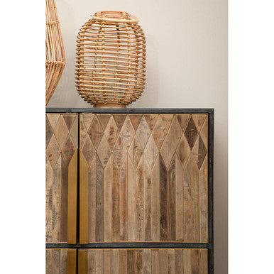 Mataram Tall Natural Rattan Lantern