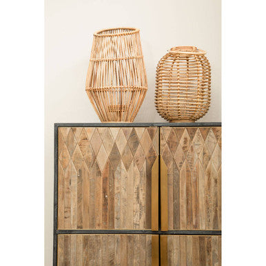 Mataram Tall Natural Rattan Lantern