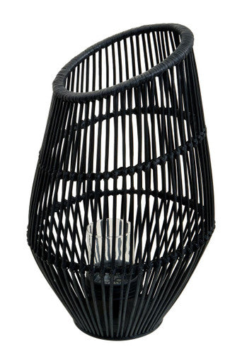 Mataram Large Black Natural Rattan Lantern