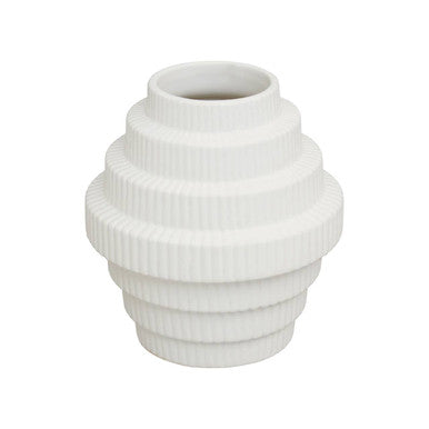 White textured vase on a white background