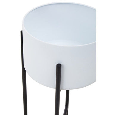 Trosa Large White And Black Floor Standing Planter