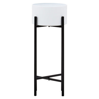 Trosa Small White And Black Floor Standing Planter