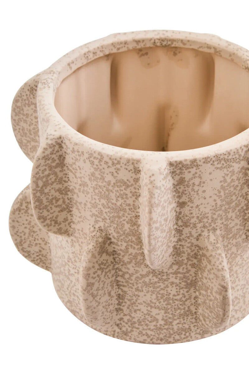 Sidra Small Cream Textured Planter