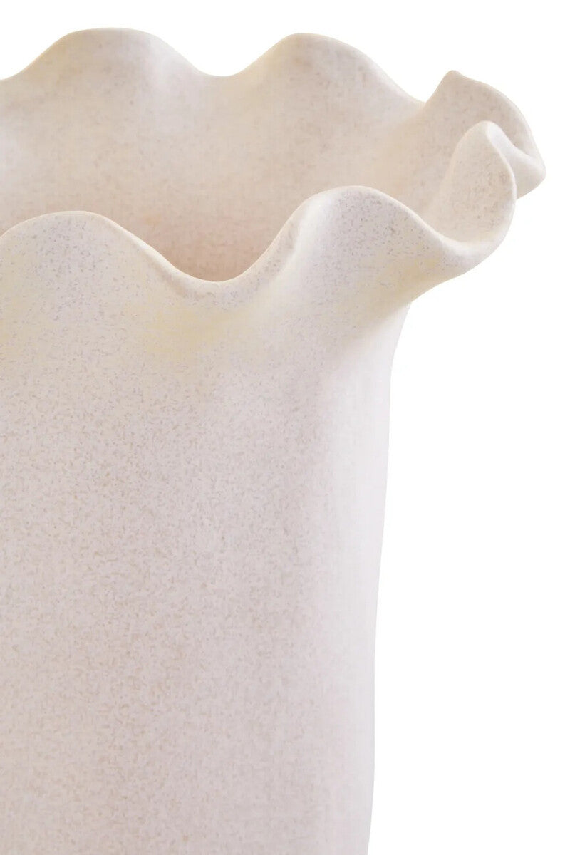 Sonata Large Cream Fluted Vase