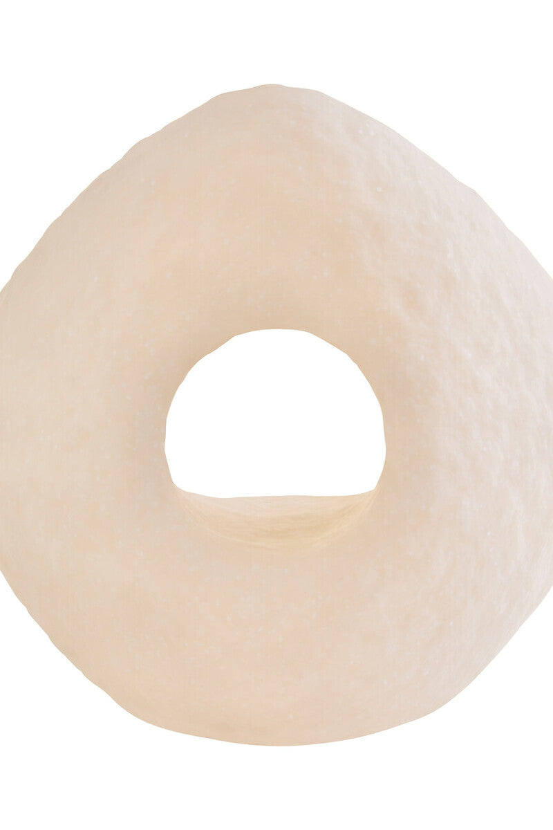 Broc Cream Textured Geometric Sculpture