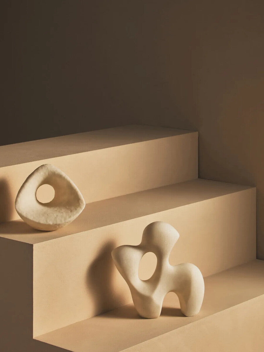 Broc White Marble Effect Organic Sculpture