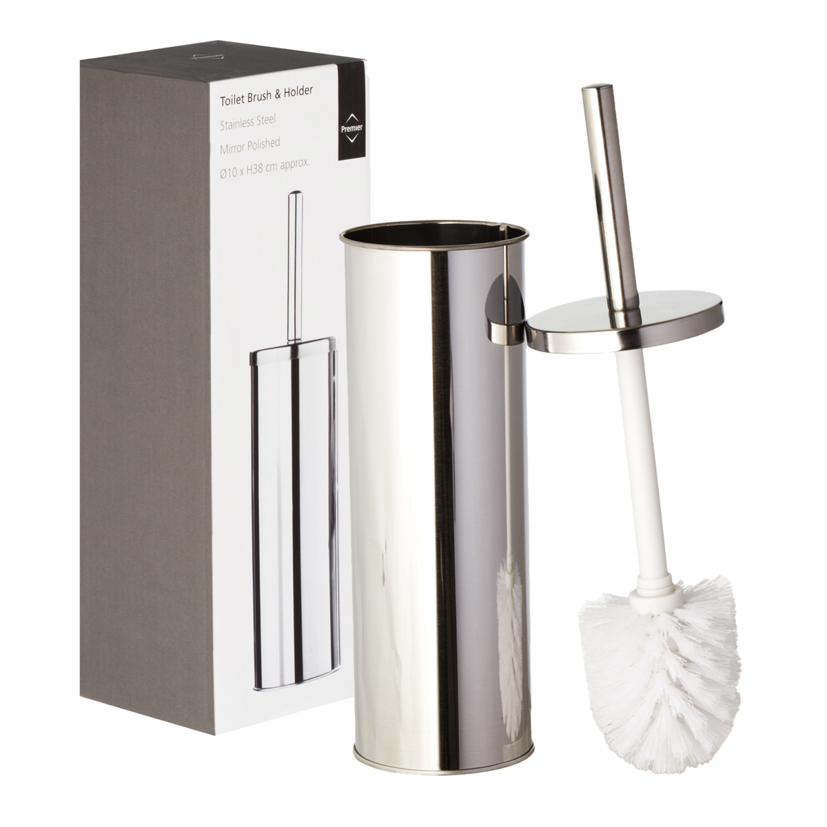Indy Stainless Steel Toilet Brush with Holder