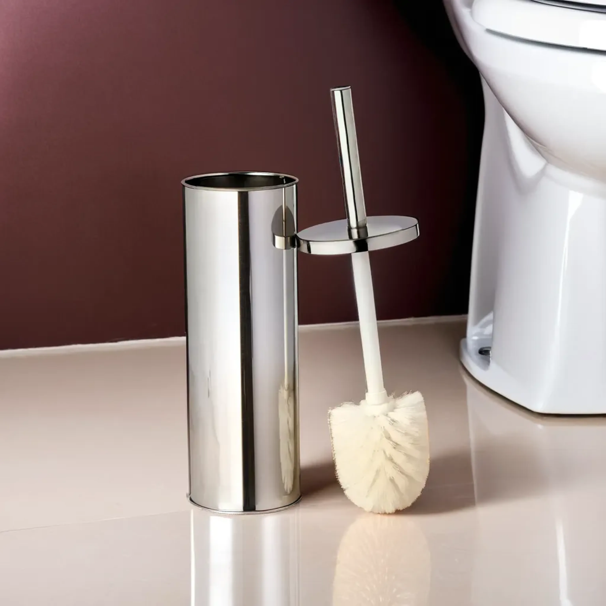 Indy Stainless Steel Toilet Brush with Holder - image 2