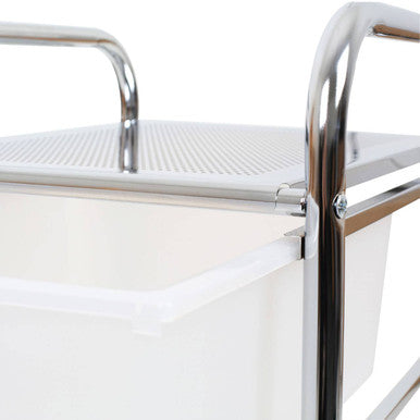 Tube Frame 4 White Plastic Drawers Trolley