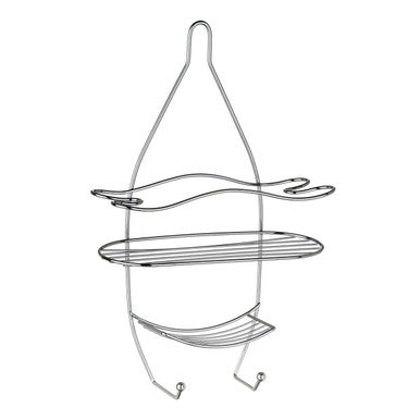 Dara 3 Tier Chrome Shower Caddy With Hooks - image 1