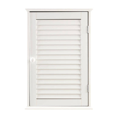 Shutter White Wood Wall Cabinet