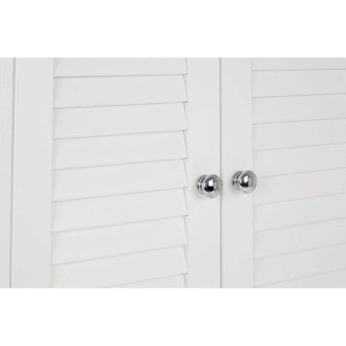Shutter White Wood 2 Door Wall Cabinet