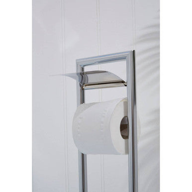 Linnea Squared Chrome Toilet Brush And Roll Holder - image 5