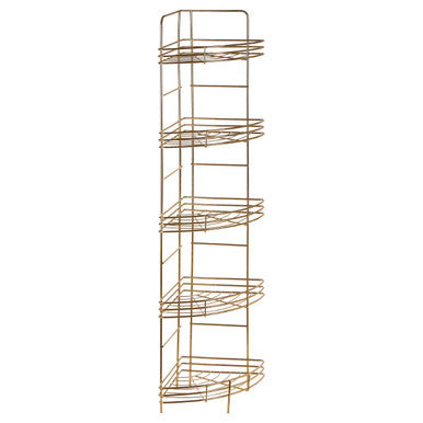 Dara 5 Tier Gold Finish Corner Storage Rack