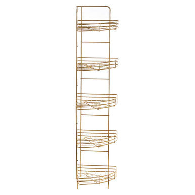 Dara 5 Tier Gold Finish Corner Storage Rack